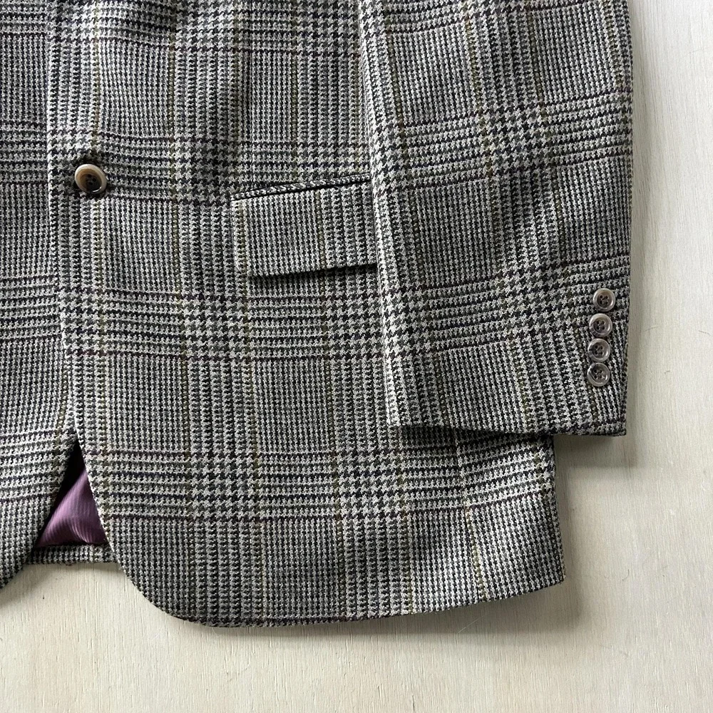 Pendleton Blazer Mens 42R Gray Wool Glen Plaid Sport Coat Jacket Tweed Classic